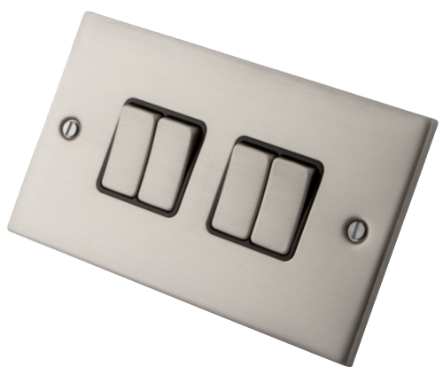 Stainless Steel 4 Gang 2 Way Switch