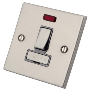 Stainless Steel 13A Switched Fused Spur Neon 6033-045 - Grey Insert