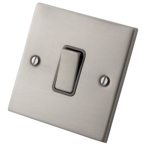 Stainless Steel 1 G 2 Way Intermediate Switch 6033-007 - Grey Insert