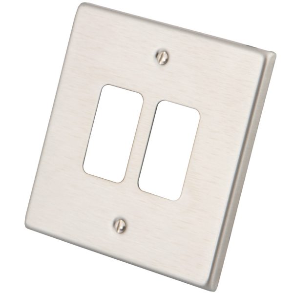 Stainless Steel 2 Gang Grid Plate 6030-351