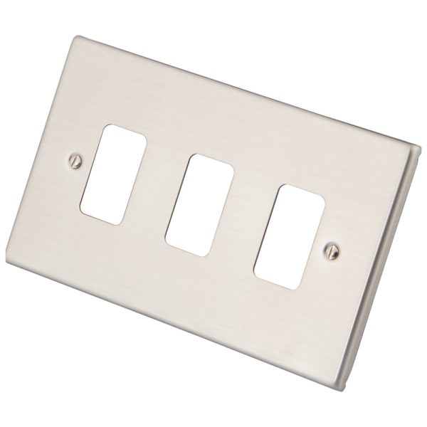 Stainless Steel 3 Gang Grid Plate 6030-352
