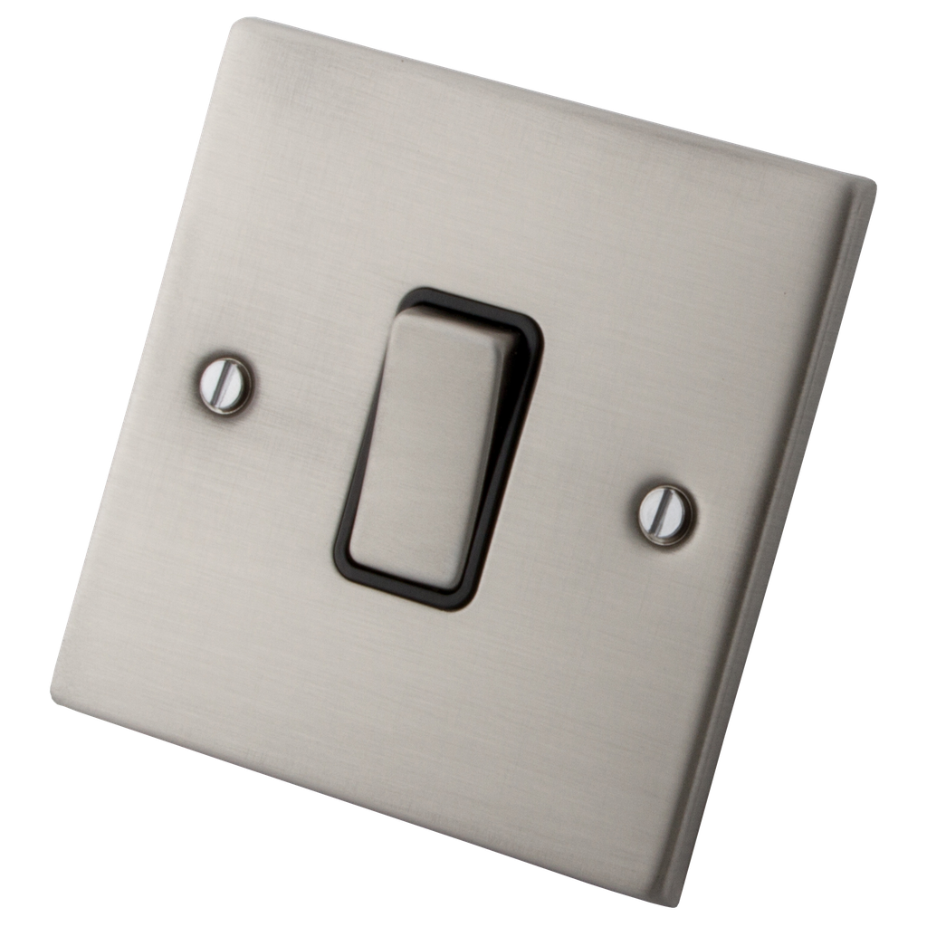 Stainless Steel 10A 1 Gang Intermediate Switch Black Insert