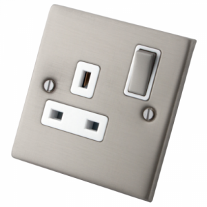 Stainless Steel 1 Gang 13 Amp Switched Socket