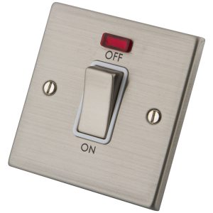 Stainless Steel 1 G 45A Cooker Switch & Neon