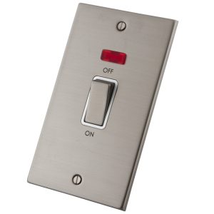 Stainless Steel 2 Gang 45A Cooker Switch Neon