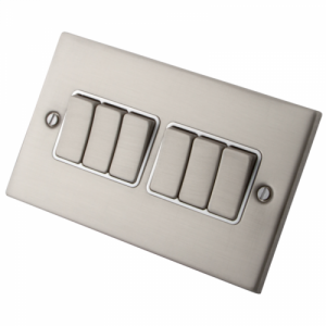 Stainless Steel 6 Gang 2 Way Switch