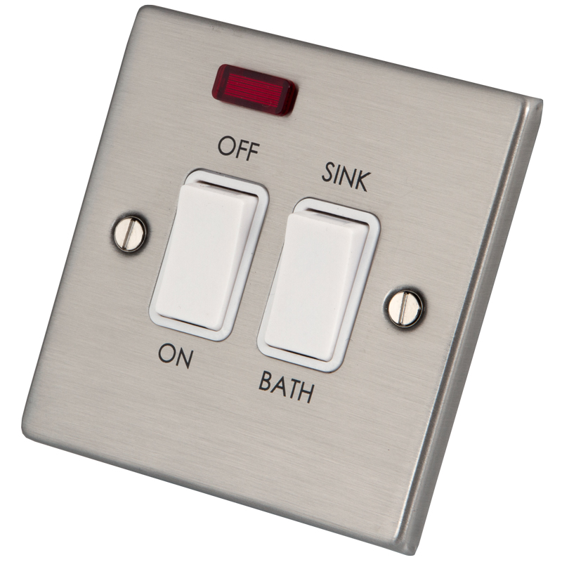 Stainless Steel Dual Immersion on/off switch with Neon