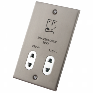 Stainless Steel 2 Gang Shaver Socekt