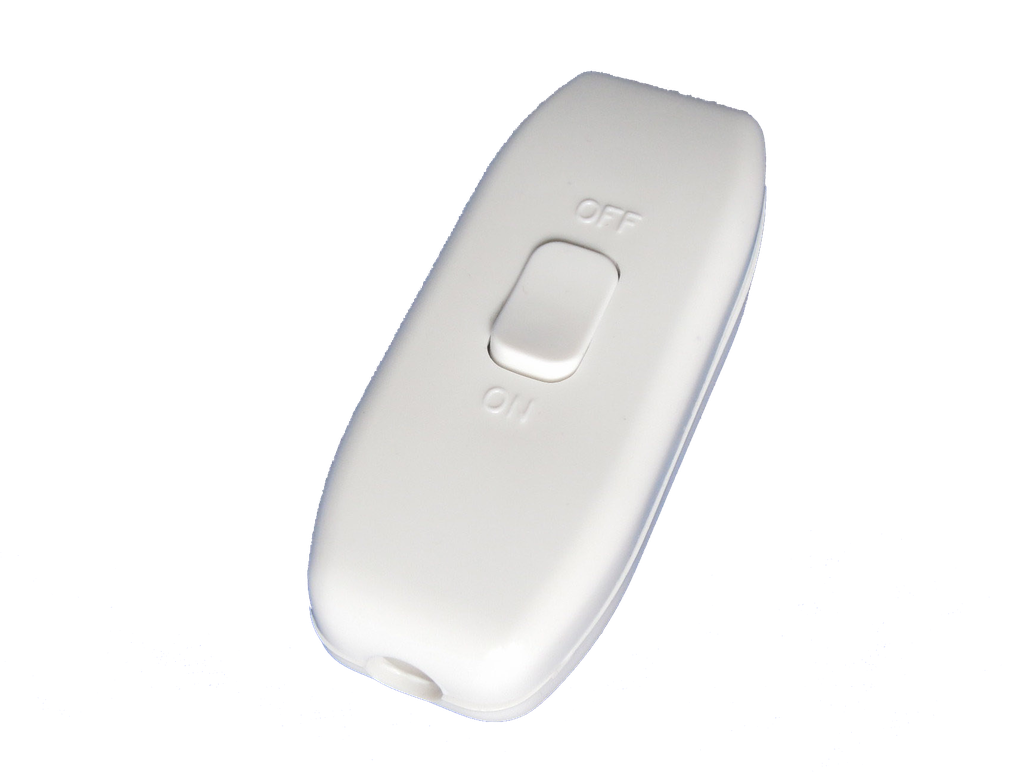 [2279] Lincoln Bakelite 6 Amp In Line Switch White  c/w 2 Terminals & Earth