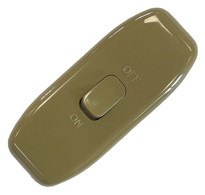 [2279G] Lincoln 6 Amp In Line Switch - Gold c/w 2 Terminals & Earth