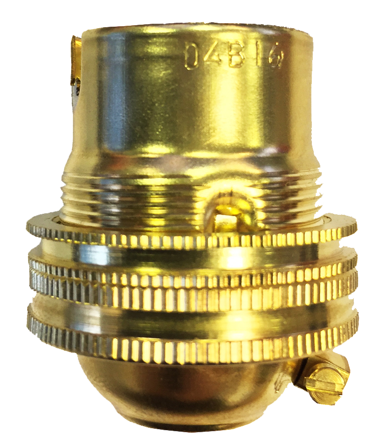 [241E] Lincoln 10mm Brass BC Lamp Holder c/w Shade Ring