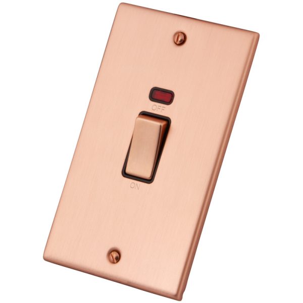 Copper 2 Gang 45A Cooker Switch Neon 6102-202