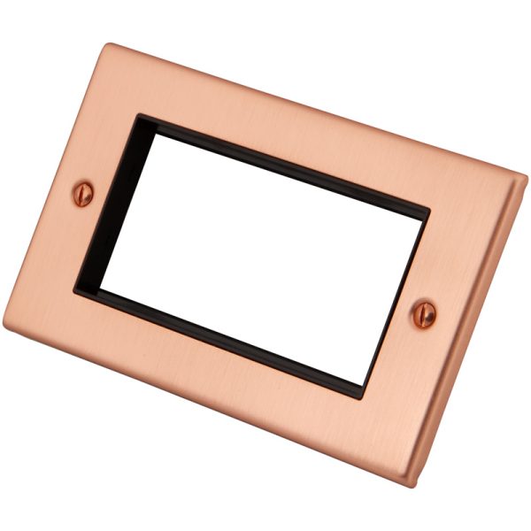 Copper 2 Gang 4 Module Euro Plate 6102-322