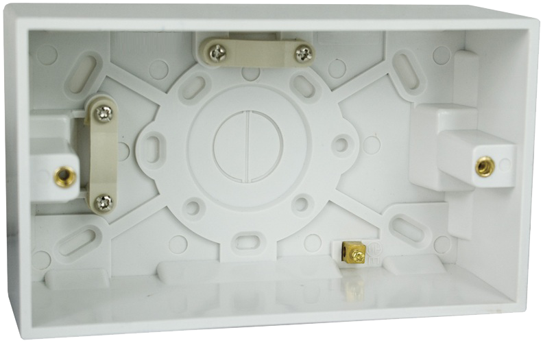 [247P] Lincoln 2 Gang Bakelite 47mm Surface Box