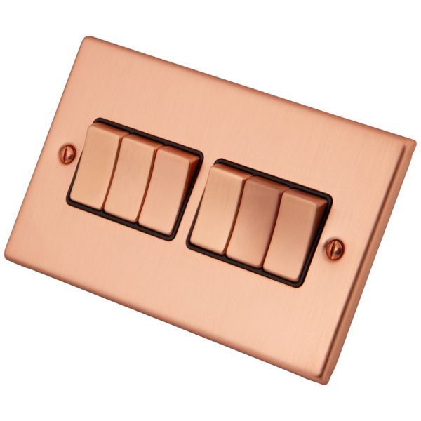 Copper 6 Gang 2 Way Switch 6102-006