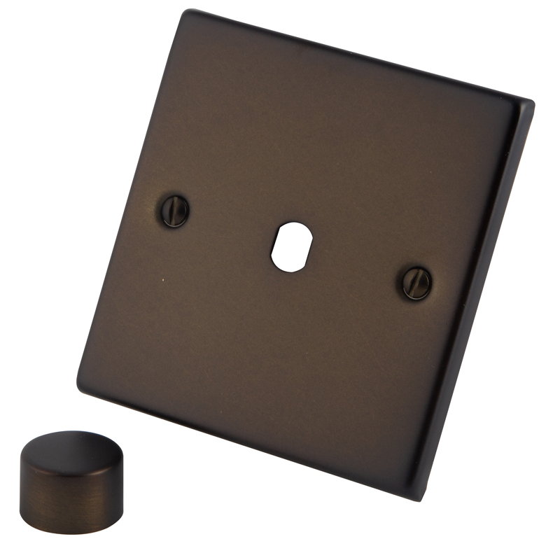 Dark Bronze 1 Gang Dimmer Plate & Knob 6060-221