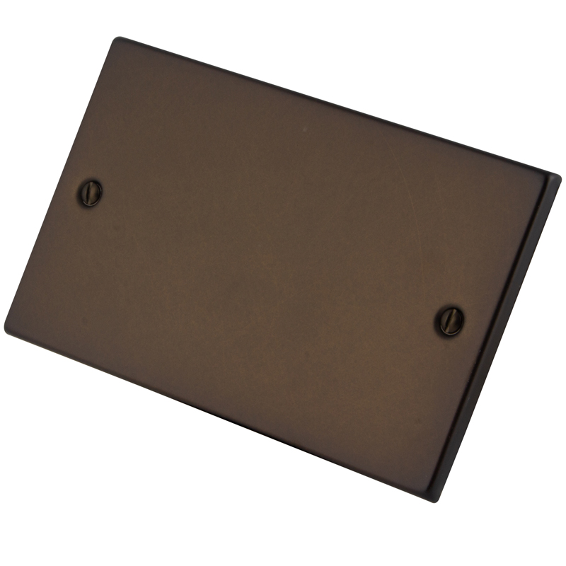 Dark Bronze 2 Gang  Blank Plate 6060-031