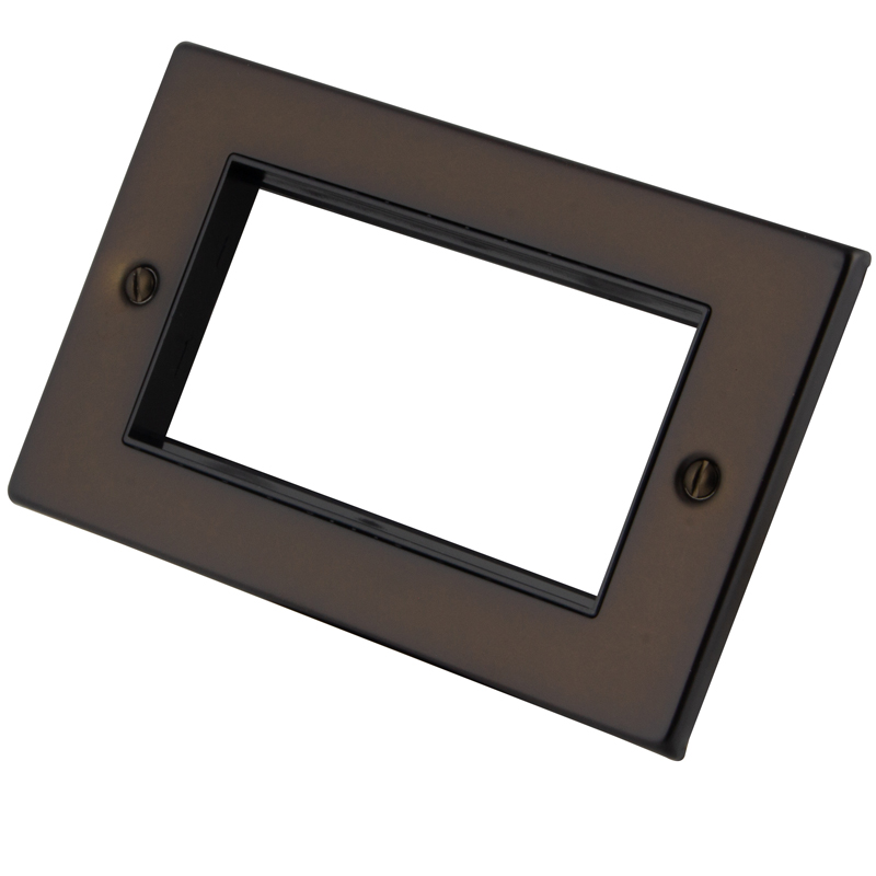 Dark Bronze 2 Gang 4 Module Euro Plate 6062-322