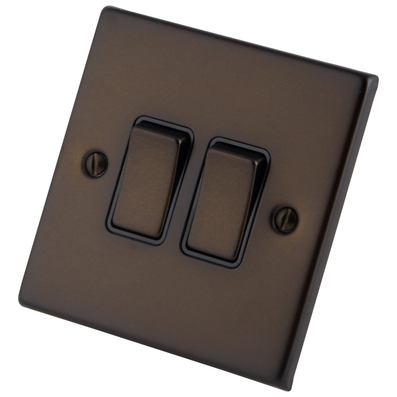 Dark Bronze 2 Gang 2 Way Switch 6062-003