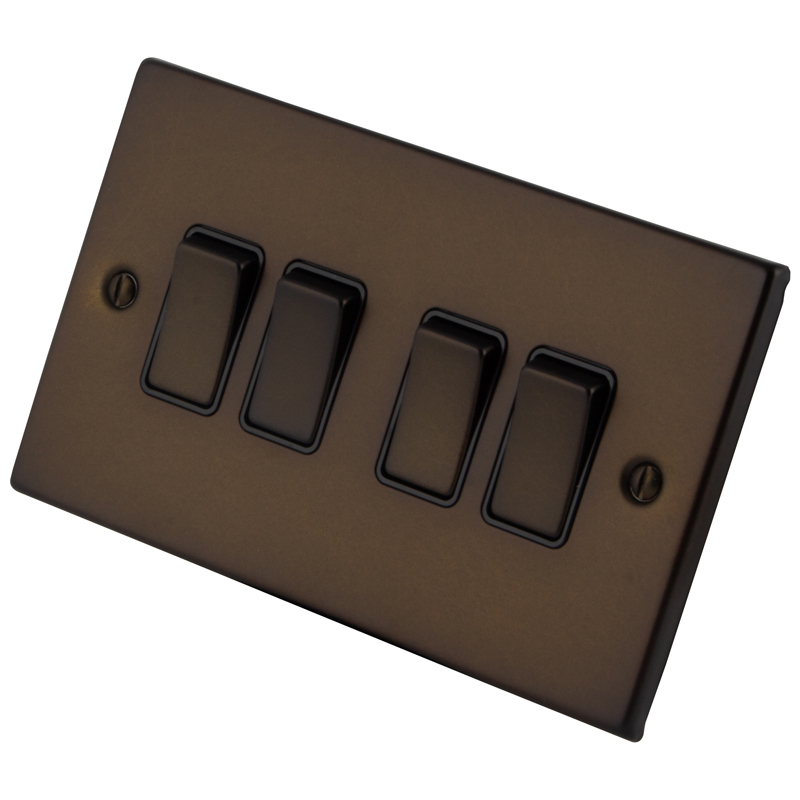 Dark Bronze 4 Gang 2 Way Switch 6062-005