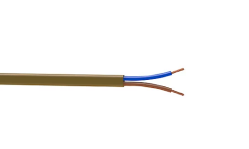 [2X0.5/OVAL/B] PVC 2 Core 0.5mmSQ Brown Oval Flex 2192Y H03VVH2-F