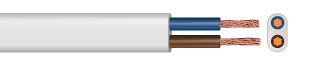 [2X0.75/OVAL] PVC 2 Core 0.75 Sqmm White Oval Flex 2192Y H05VVH2-F