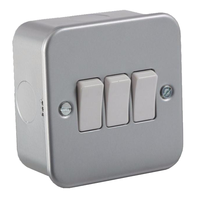 [3LS2M] Lincoln Metalclad 3 Gang 2 Way Switch