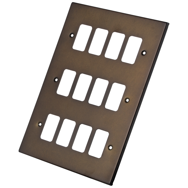 Dark Bronze 12 Gang Grid Plate 6060-357