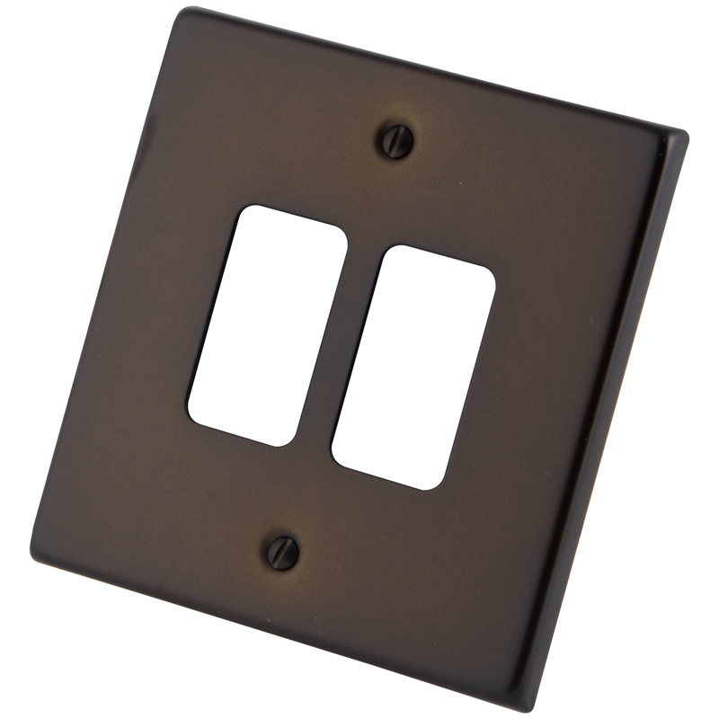 Dark Bronze 2 Gang Grid Plate 6060-351
