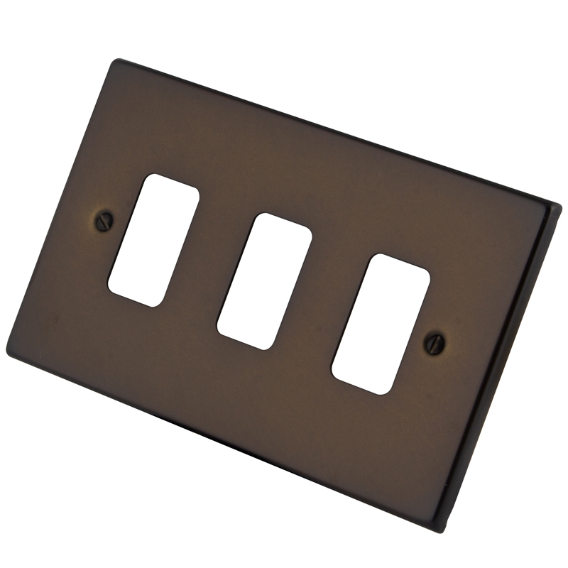 Dark Bronze 3 Gang Grid Plate 6060-352