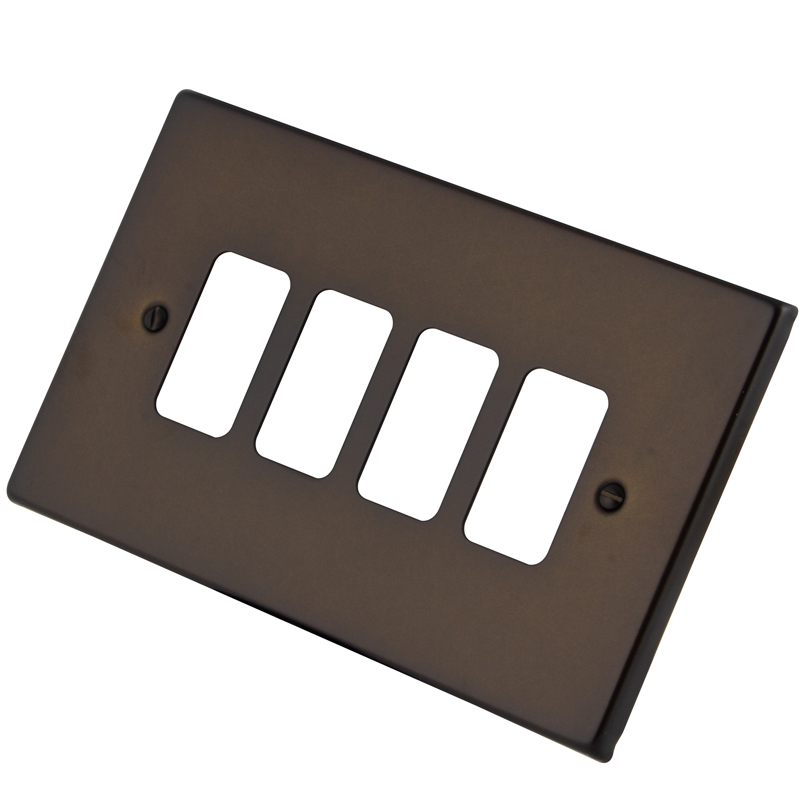 Dark Bronze 4 Gang Grid Plate 6060-353