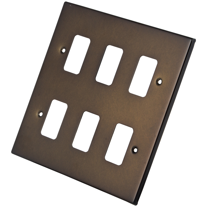 Dark Bronze 6 Gang Grid Plate 6060-354