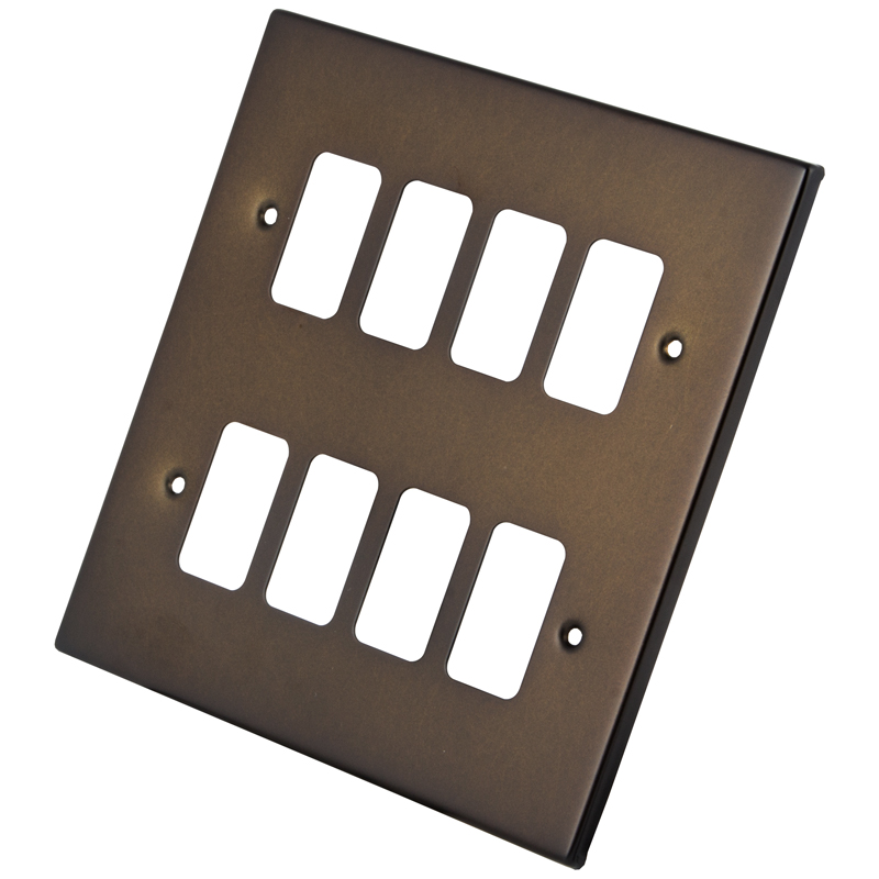 Dark Bronze 8 Gang Grid Plate 6060-355