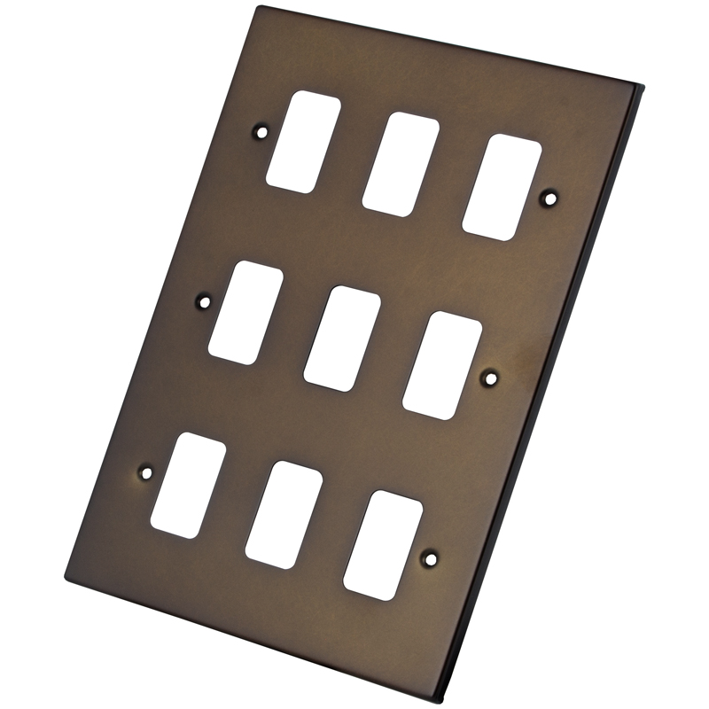 Dark Bronze 9 Gang Grid Plate 6060-356