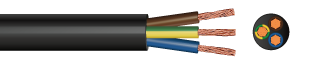 [3X1.0/BK] PVC 3 X 1.0 Sqmm Black Flex 3183Y H05VV-F