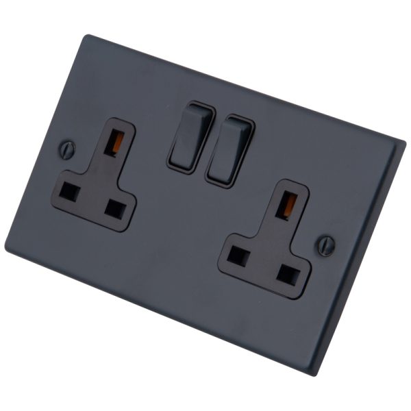 Granite Blue 2 Gang 13 Amp Socket 6103-105