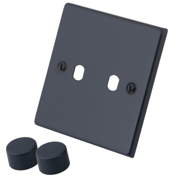 Granite Blue 2 Gang Dimmer Plate & Knob 6103-222