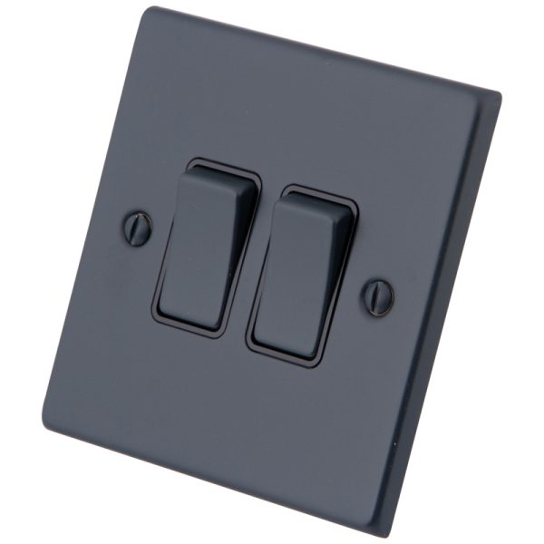 Granite Blue 2 Gang 2 Way Switch 6103-003