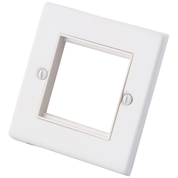 White 1 Gang 2 Module Euro Plate 6011-321