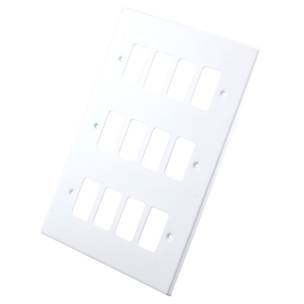 White Metal 12 Gang Grid Plate 6010-357