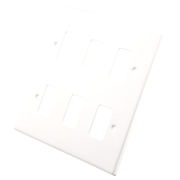 White Metal 6 Gang Grid Plate 6010-354