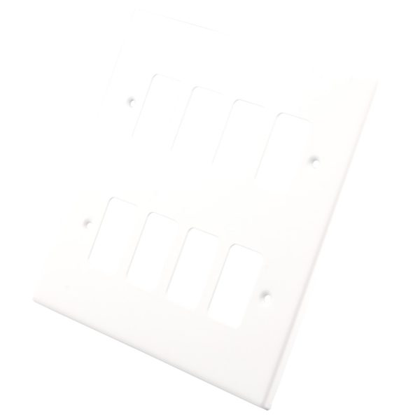 White Metal 8 Gang Grid Plate 6010-355