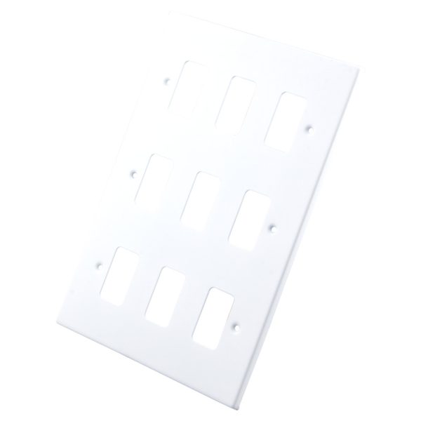 White Metal 9 Gang Grid Plate 6010-356