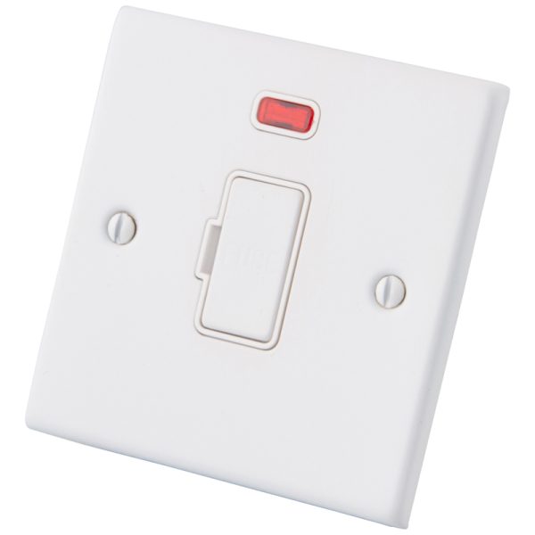 White 13A Unswitched Spur Neon 6011-041