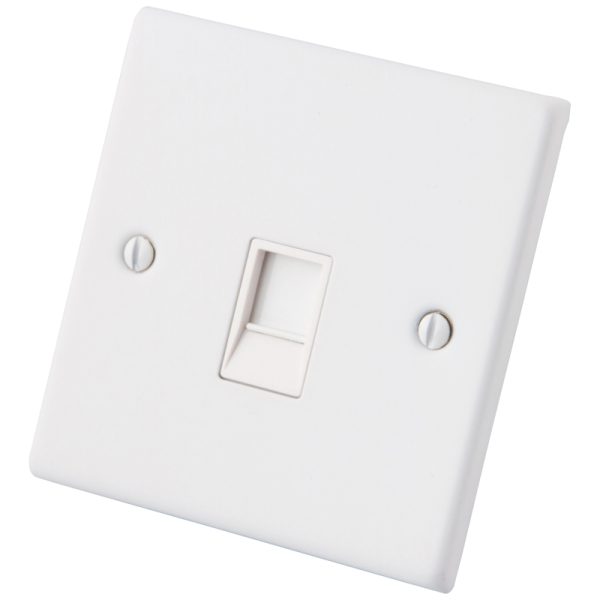 White 1 Gang CAT6 RJ45 Socket 6011-306