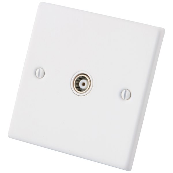 White 1 Gang TV Outlet Switch 6011-300