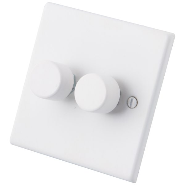White 2 Gang 2 Way 400W Dimmer 6010-022