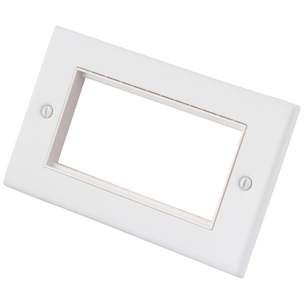 White 2 Gang 4 Module Euro Plate 6011-322