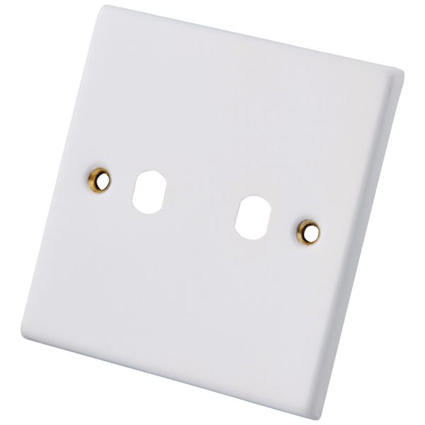 White 2 Gang Dimmer Plate & Knob 6011