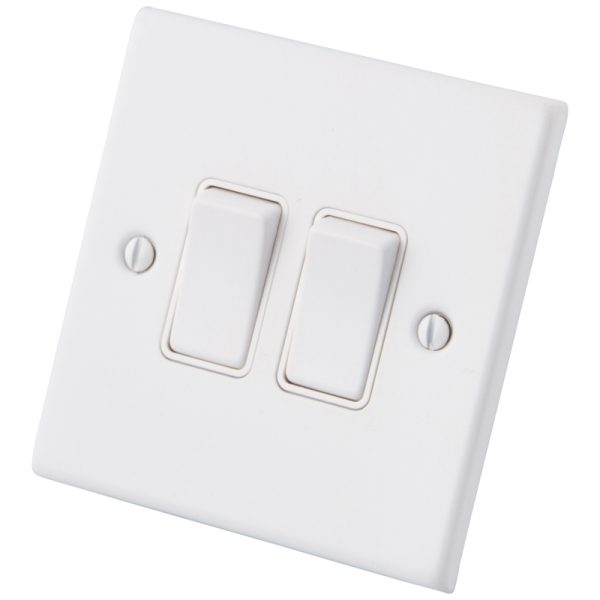 White 2 Gang 2 Way Switch 6011-003